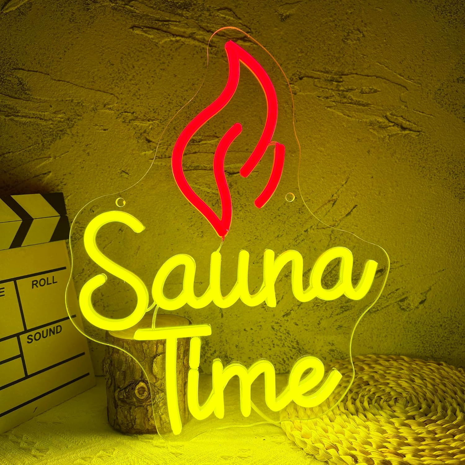 Spa Wellness Gym - Neonowy Znak Sauna Time, Neonowe Światło