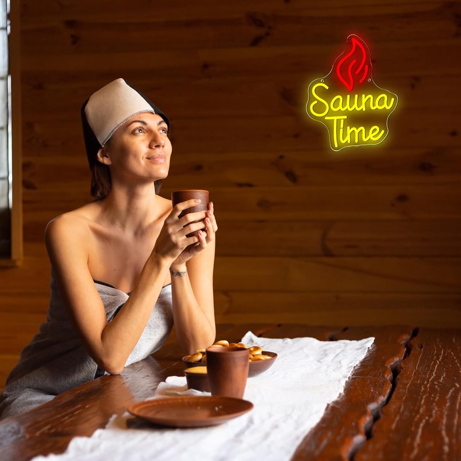 Neonowy Znak Sauna Time, Neono – Spa Wellness Gym recenzja i cena